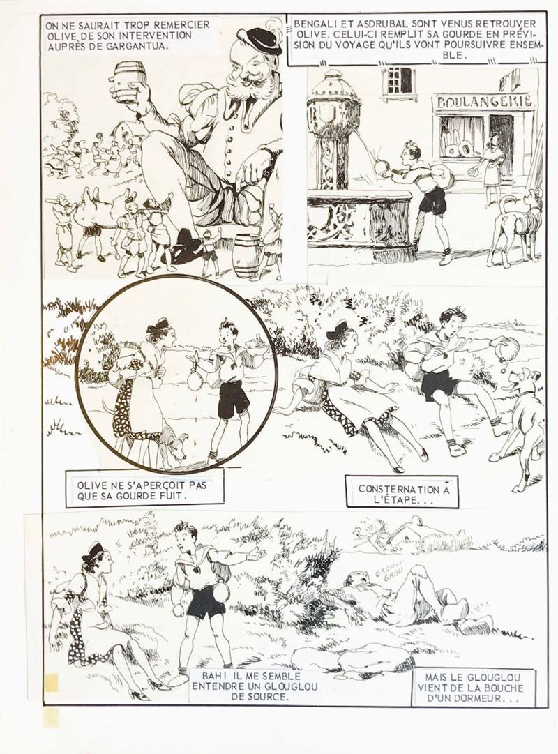 Joseph Pinchon  (1871-1953) Bengali et Asdrubal: Gargantua  - Asta I Maestri del Fumetto e dell'Illustrazione - Cambi Casa d'Aste