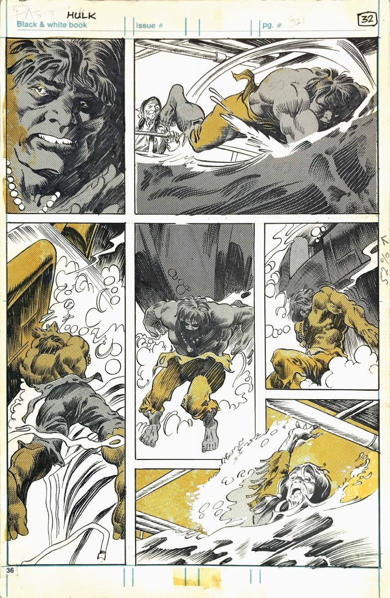 Gene Colan – Alfredo Alcala   (1923-2011) (1925-2000) The Hulk  - Auction The Masters of Comics and Illustration - Cambi Casa d'Aste