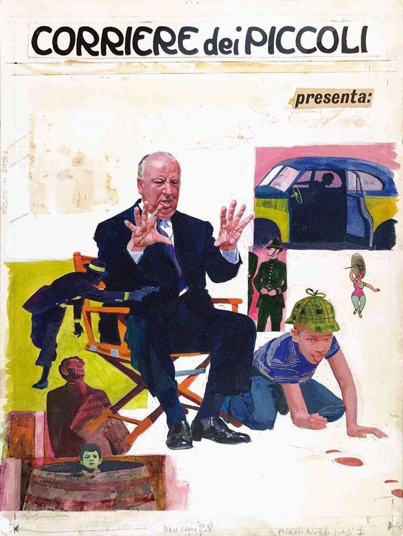 Aldo Di Gennaro (1938) Hitchcock presenta: Trova il colpevole  - Asta I Maestri del Fumetto e dell'Illustrazione - Cambi Casa d'Aste