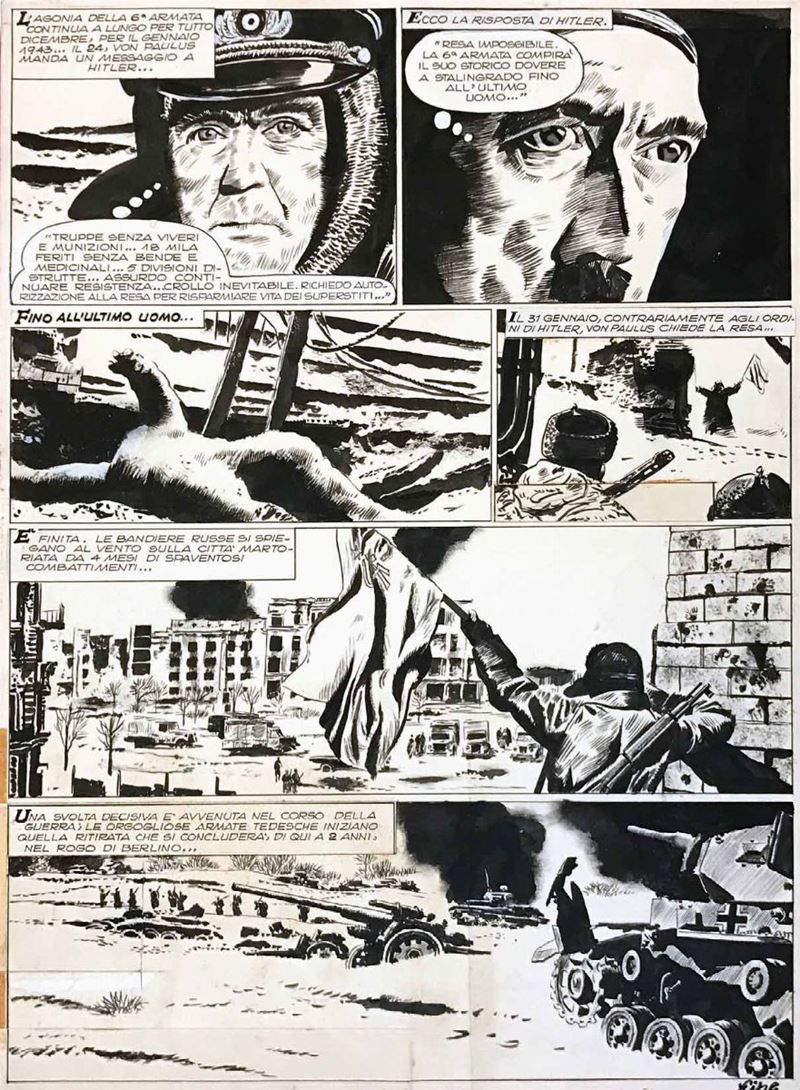 Attilio Micheluzzi (1930 – 1990) Stalingrado, su testi di Mino Milani  - Auction The Masters of Comics and Illustration - Cambi Casa d'Aste