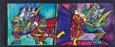 Emanuele Luzzati (1921-2007)il Cavaliere e L’orco