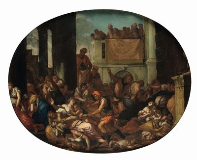 Giulio Carpioni (venezia 1613 - Vicenza 1679)strage degli Innocenti Mosè che Fa Scaturire L'acqua