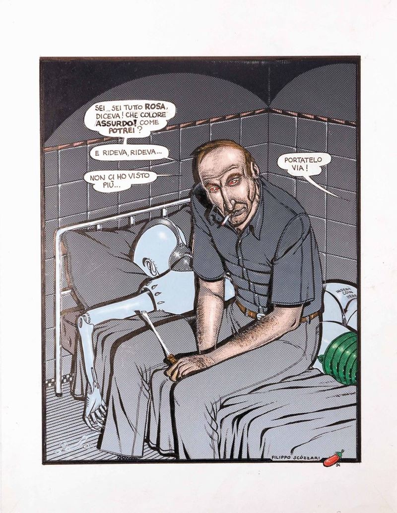 Filippo Scozzari (1946) Sei tutto rosa  - Auction The Masters of Comics and Illustration - Cambi Casa d'Aste