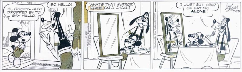 Gottfredson Floyd (1905-1986) Mickey Mouse: “Eating alone!”  - Asta I Maestri del Fumetto e dell'Illustrazione - Cambi Casa d'Aste