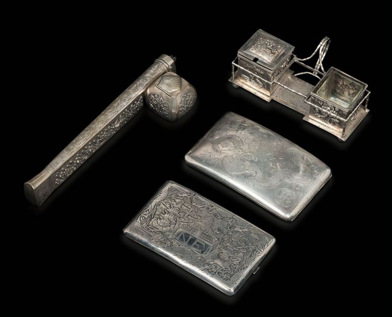A lot of silver objects, China, early 1900s  - Auction Fine Chinese Works of Art - Cambi Casa d'Aste