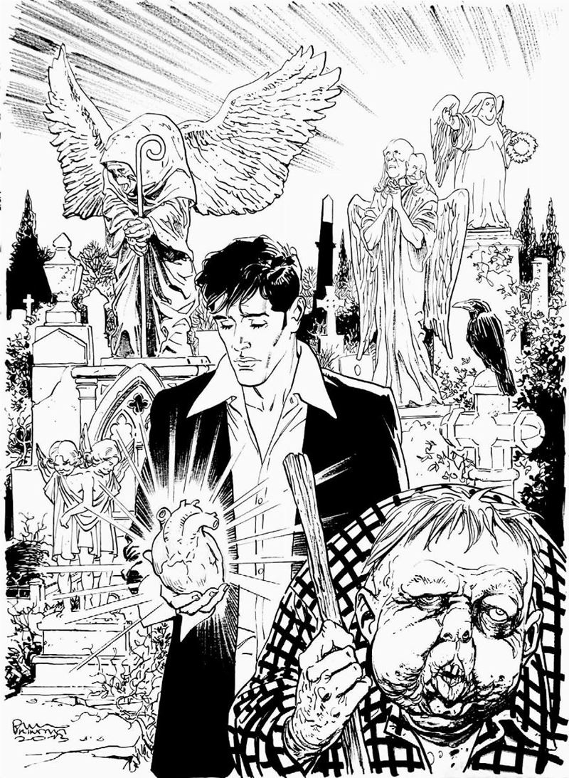 Bruno Brindisi (1964) Dylan Dog – Il cuore di Johnny  - Auction The Masters of Comics and Illustration - Cambi Casa d'Aste
