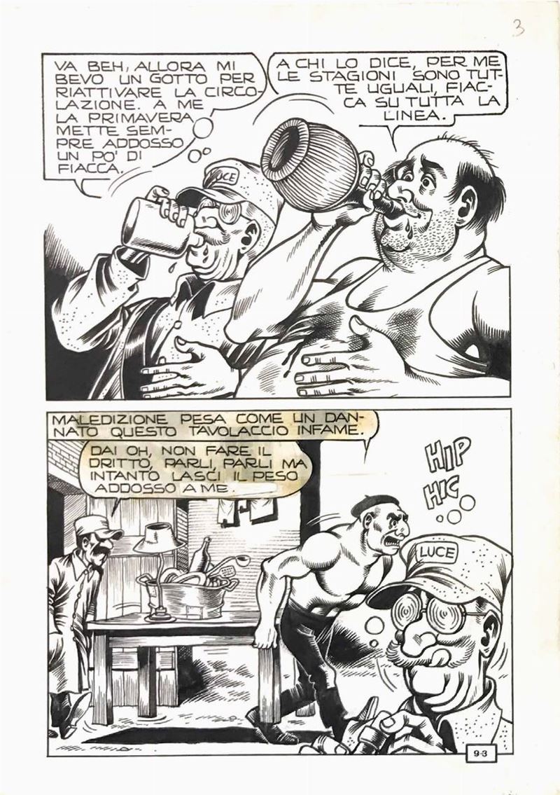 Magnus Roberto Raviola (1939-1996) Alan Ford - “Vabbè, allora mi bevo un gotto…”  - Auction The Masters of Comics and Illustration - Cambi Casa d'Aste