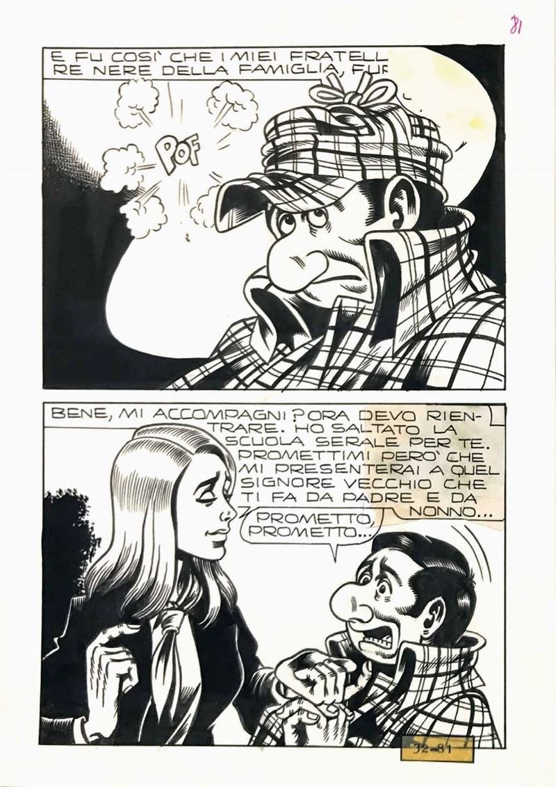 Magnus Roberto Raviola (1939-1996) Alan Ford – “Il q cuore fa bi – bim ba- bam”  - Auction The Masters of Comics and Illustration - Cambi Casa d'Aste