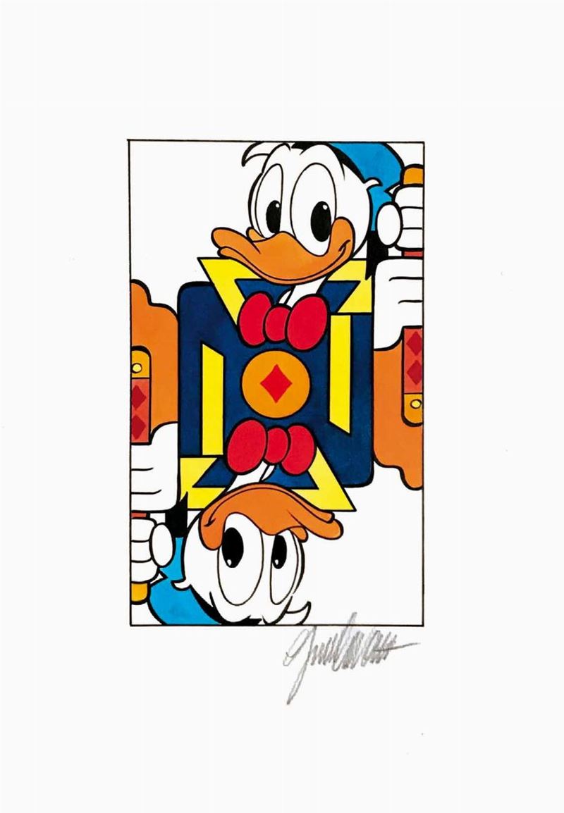 Giorgio Cavazzano (1947) Le carte Modiano Disney  - Asta I Maestri del Fumetto e dell'Illustrazione - Cambi Casa d'Aste