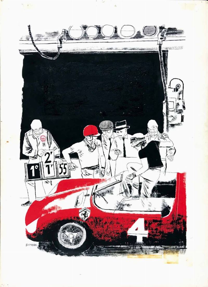 Guido Crepax (1933-2003) Ferrari Le Mans  - Asta I Maestri del Fumetto e dell'Illustrazione - Cambi Casa d'Aste