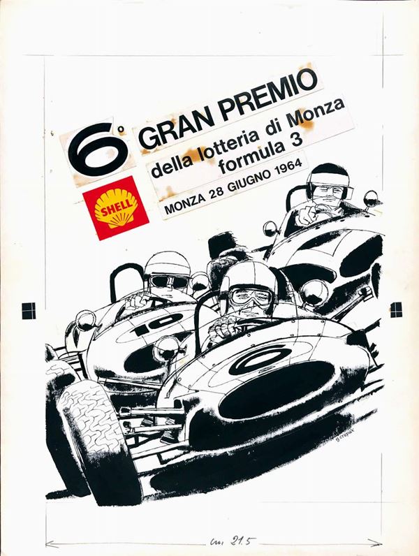 Guido Crepax (1933-2003) 6° Gran Premio della lotteria di Monza formula 3