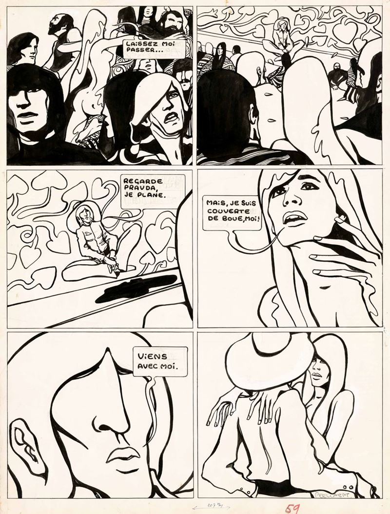Guy Peellaert (1934-2008) Pravda la Survireuse, testi di Pascal Thomas  - Auction The Masters of Comics and Illustration - Cambi Casa d'Aste