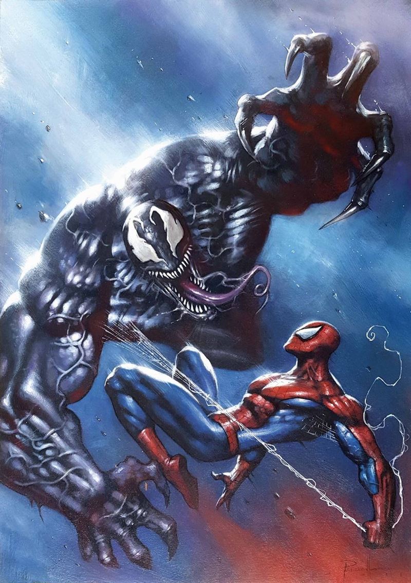 Lucio Parrillo (1974) Spiderman vs Venom  - Asta I Maestri del Fumetto e dell'Illustrazione - Cambi Casa d'Aste
