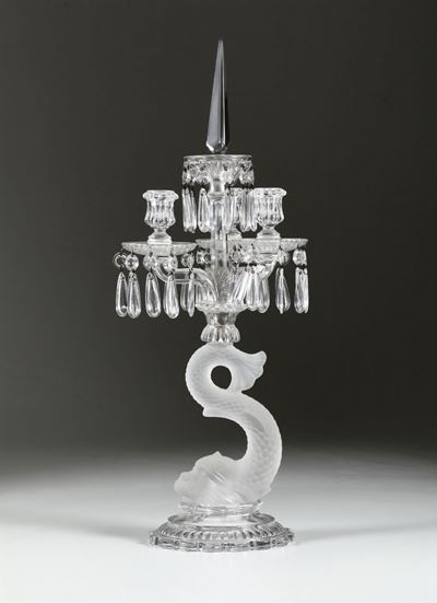 Candelabro a Tre Luci in Cristallo Baccarat, XX Secolo