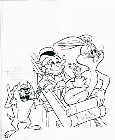 Tony Strobl ( 1915- 1991)bugs Bunny And The Tasmanian Devil