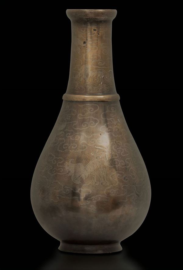 A bronze bottle, China, Qing Dynasty