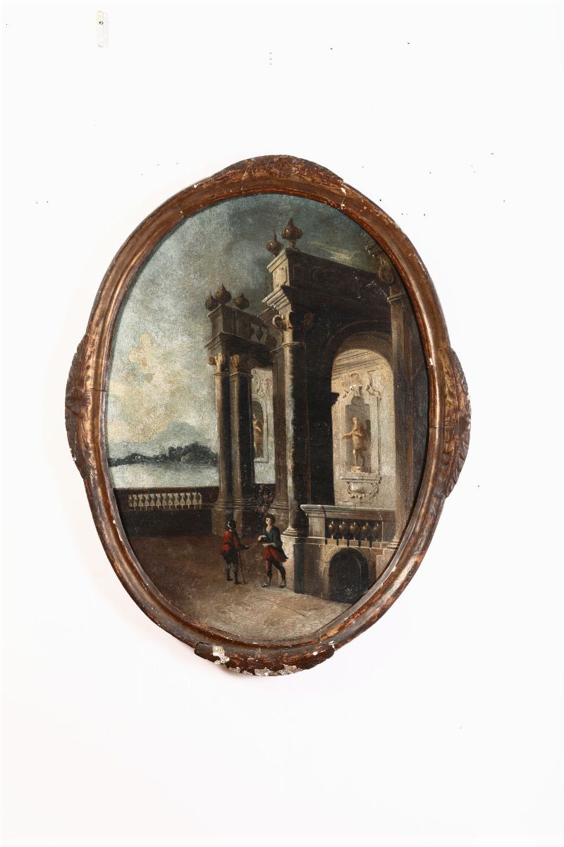 Scuola Emiliana del XVIII Secolocapricci Architettonici con Figure