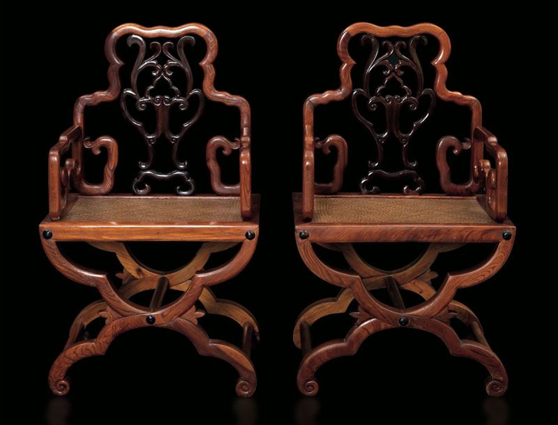Two Homu chairs, China, 1900s  - Auction Fine Chinese Works of Art - Cambi Casa d'Aste