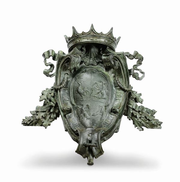 A monumental Poldi Pezzoli crest, 19th century