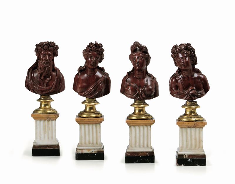 Four red marble busts, Rome, 17-1800s  - Auction Fine Art - Cambi Casa d'Aste