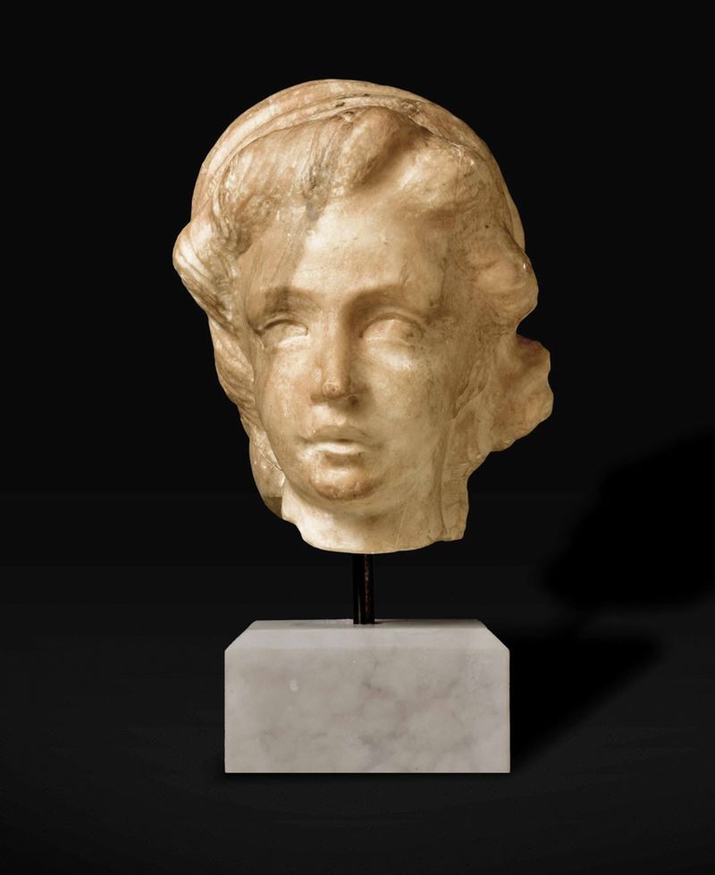 Testa femminile in marmo, arte rinascimentale italiana  - Asta Scultura e Oggetti d'Arte - Cambi Casa d'Aste