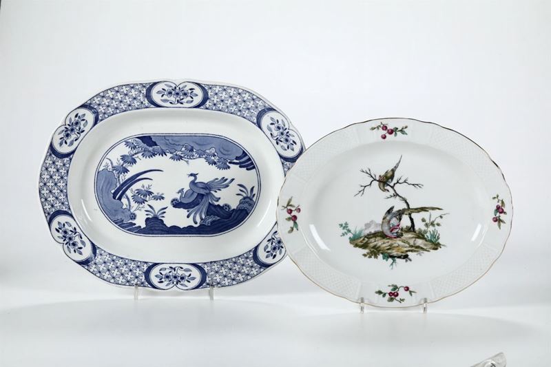 Lotto di due piatti da portata inglesi in porcellana, uno Chelsea ed uno Limoges  - Auction Fine Art - Cambi Casa d'Aste