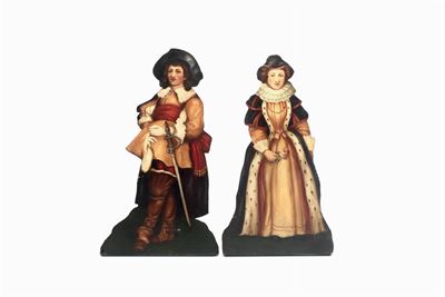 Coppia di Dammy in Legno Dipinto, Inghilterra XX Secolo