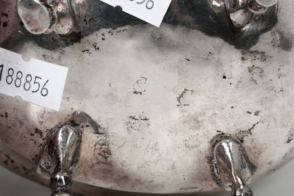 Zuccheriera in Argento a Barchetta con Piedi a Zoccolo, Venezia XVIII-XIX Secolo