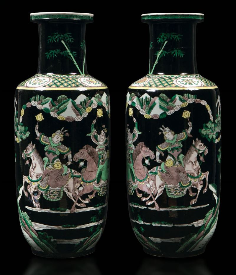 Two Black Family vases, China, 1800s  - Auction Fine Chinese Works of Art - Cambi Casa d'Aste