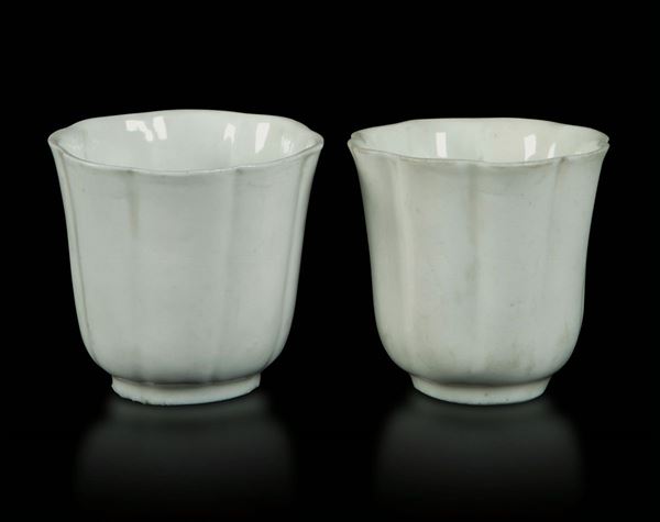 Two porcelain cups, China, Qing Dinasty, 1600s
