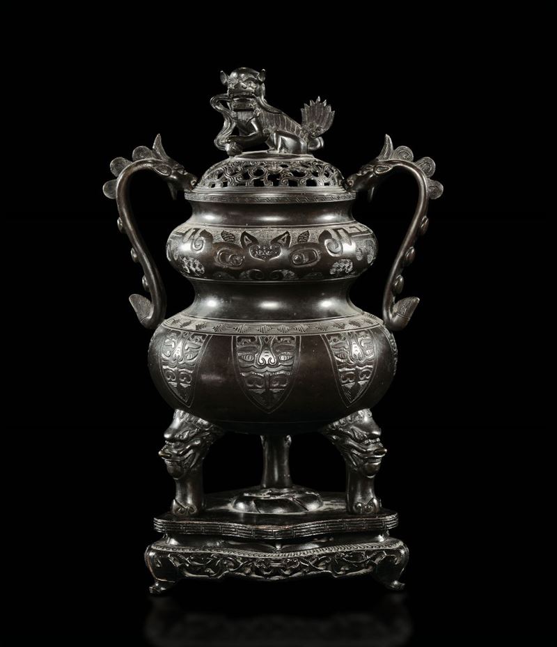 A bronze censer, China, Qianlong period  - Auction Fine Chinese Works of Art - Cambi Casa d'Aste