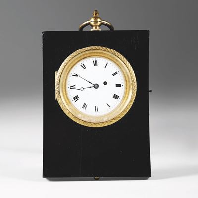 Orologio da Carrozza con Casa in Legno Ebanizzato, XVIII-XIX Secolo