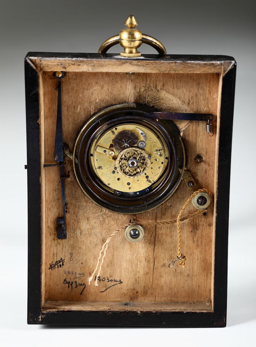 Orologio da Carrozza con Casa in Legno Ebanizzato, XVIII-XIX Secolo