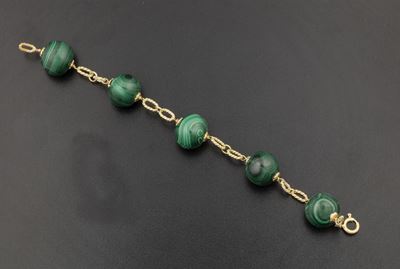 Bracciale con Boules di Malachite