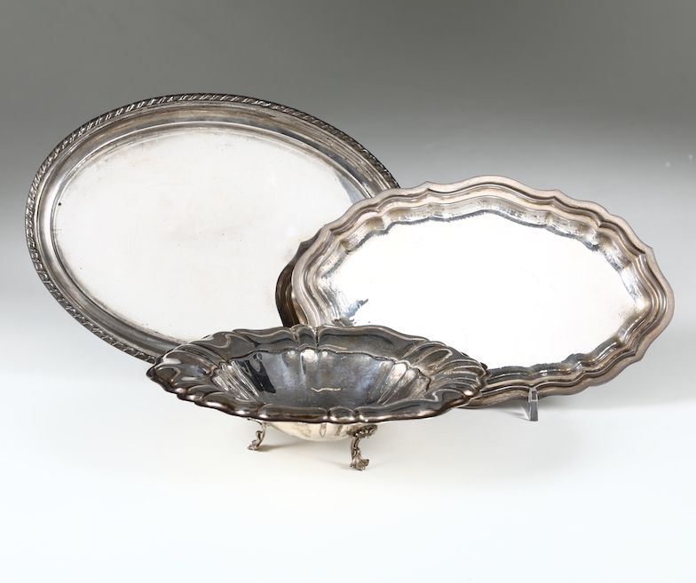 Tre vassoi piccoli di varie misure argento, Italia XX secolo  - Auction Silvers - Timed Auction - Cambi Casa d'Aste