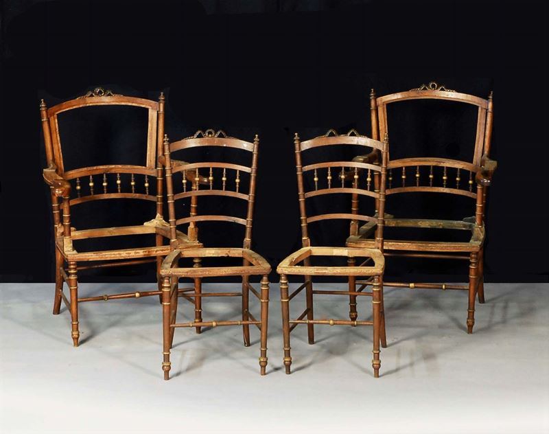 Salottino in legno, XIX secolo  - Auction Old Paintings and Furnitures - Cambi Casa d'Aste