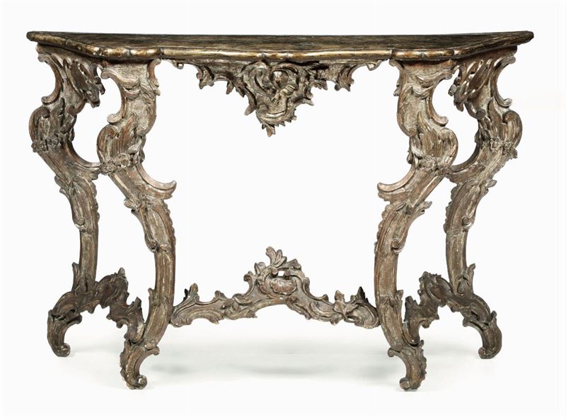 Consolle in legno intagliato e dorato, XVIII secolo  - Auction Fine Art - Cambi Casa d'Aste