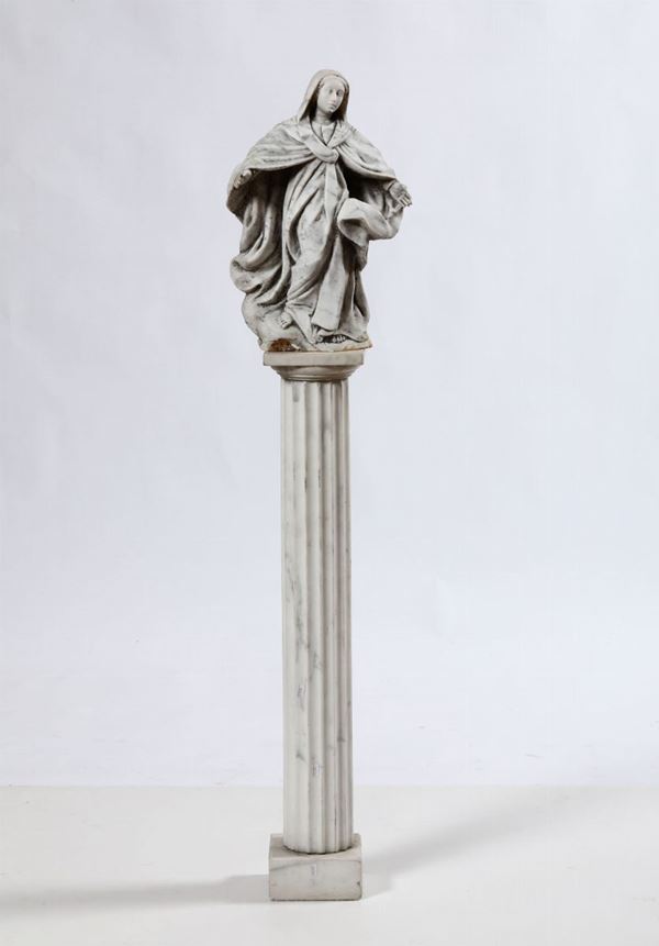 Madonna in marmo, scultore barocco del XVIII secolo