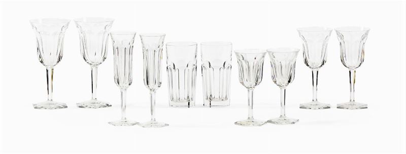 Servizio di bicchieri Baccarat Francia, Manifattura Baccarat, seconda metà del XX secolo  - Asta L'Art de la Table - Cambi Casa d'Aste