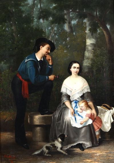 Gabriele Castagnola (1828-1883)scena Galante, 1857