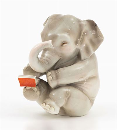 Helen Konig Scavini (1886-1974), Lenci, 1940 Caelefante con Libro
