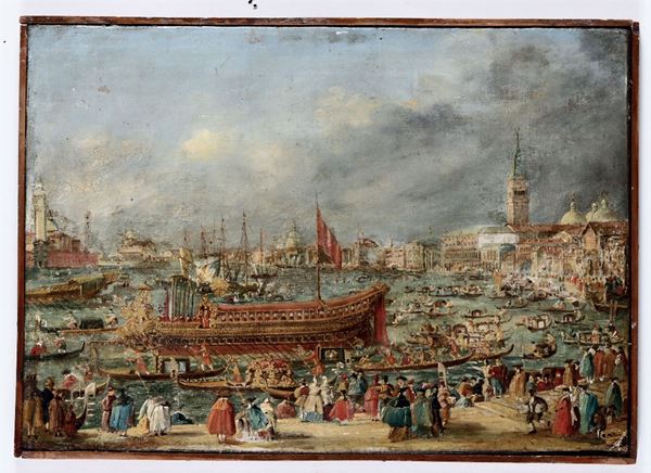 Scuola del XIX secolo Scena di regata a Venezia