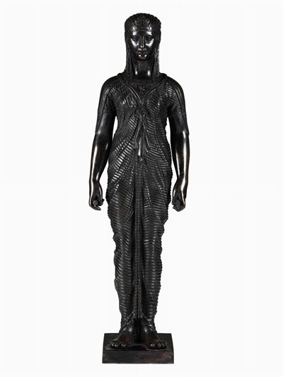 Grande Figura di Egizio. Bronzo Fuso, Cesellato e Patinato. Arte Neoclassica Italiana, XVIII-XIX ...