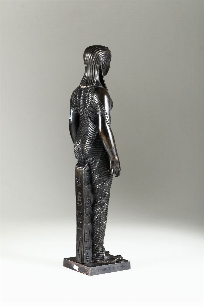 Grande Figura di Egizio. Bronzo Fuso, Cesellato e Patinato. Arte Neoclassica Italiana, XVIII-XIX ...