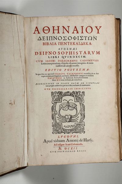 Athenaeus di Naucratiathenaiu Deipnosophiston Biblia Pentekaideka.athenaei Deipnosophistarum Libr...