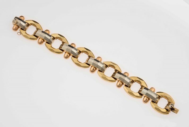 Three colour gold bracelet  - Auction Fine Jewels - II - Cambi Casa d'Aste