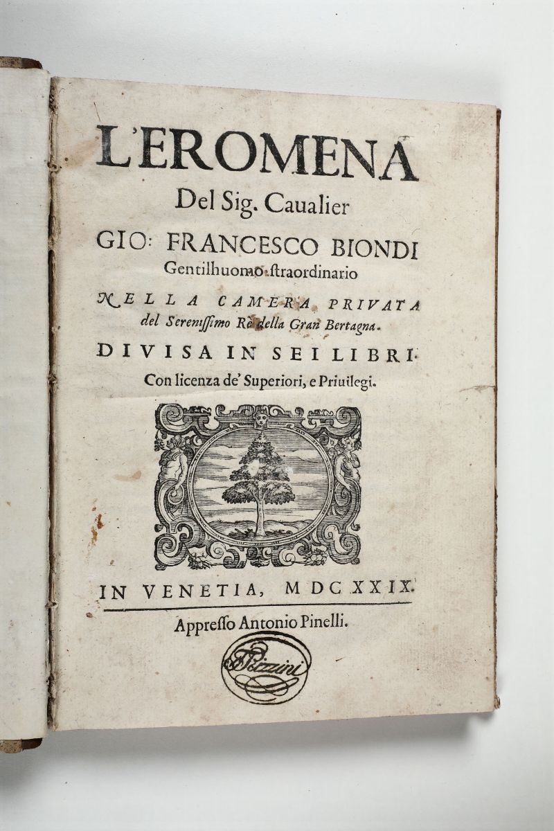 Biondi,giovanni Francesco L'eromena.venezia, Pinelli, 1629