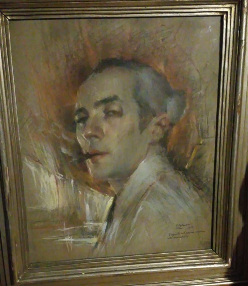 E. Felisari Ritratto di uomo con sigaro  - Asta Dipinti Antichi e del XIX secolo | Asta a Tempo - Cambi Casa d'Aste