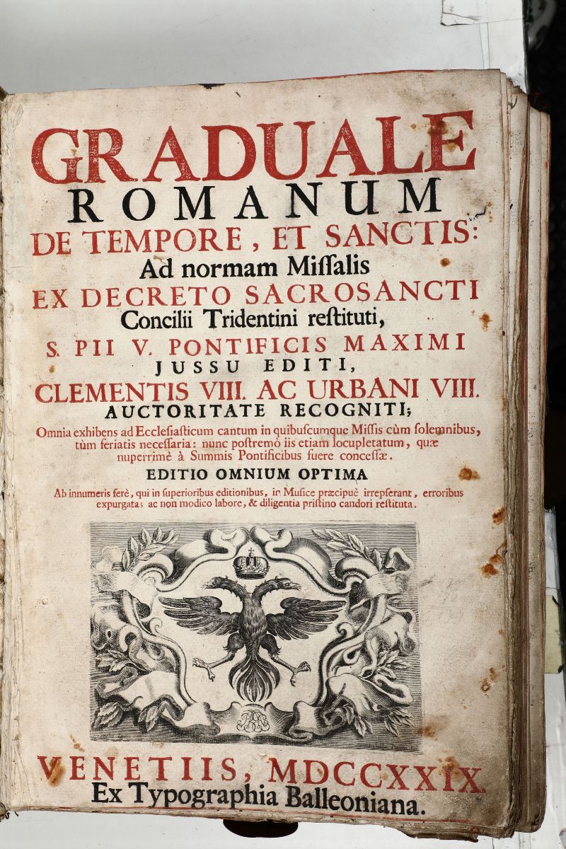 Graduale Romano con Leggio Anticograduale Romanum..venezia,ex Typographia Belleoniana,1729