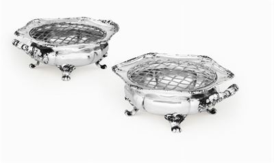 Coppia di Fioriere Centrotavola in Argento Sterling, Argentiere Mauser Manufactoring Co. Usa, New...